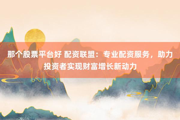 那个股票平台好 配资联盟：专业配资服务，助力投资者实现财富增长新动力