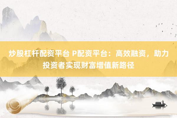炒股杠杆配资平台 P配资平台：高效融资，助力投资者实现财富增值新路径