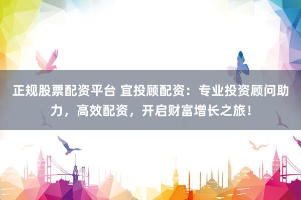 正规股票配资平台 宜投顾配资：专业投资顾问助力，高效配资，开启财富增长之旅！