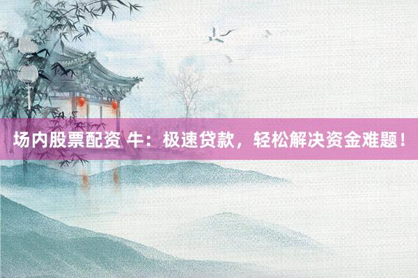 场内股票配资 牛：极速贷款，轻松解决资金难题！
