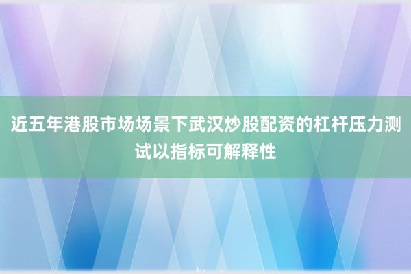 近五年港股市场场景下武汉炒股配资的杠杆压力测试以指标可解释性