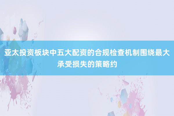 亚太投资板块中五大配资的合规检查机制围绕最大承受损失的策略约