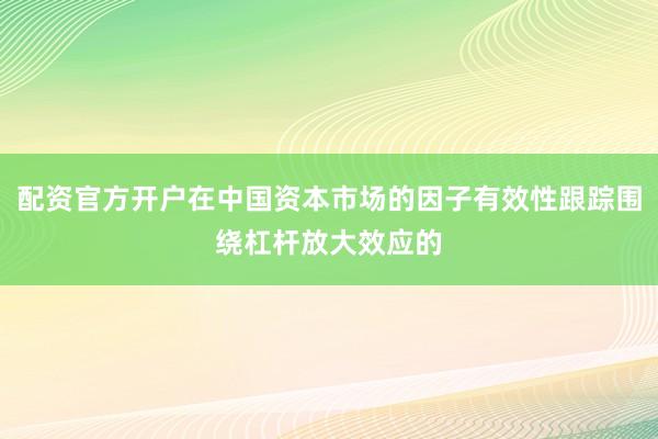 配资官方开户在中国资本市场的因子有效性跟踪围绕杠杆放大效应的